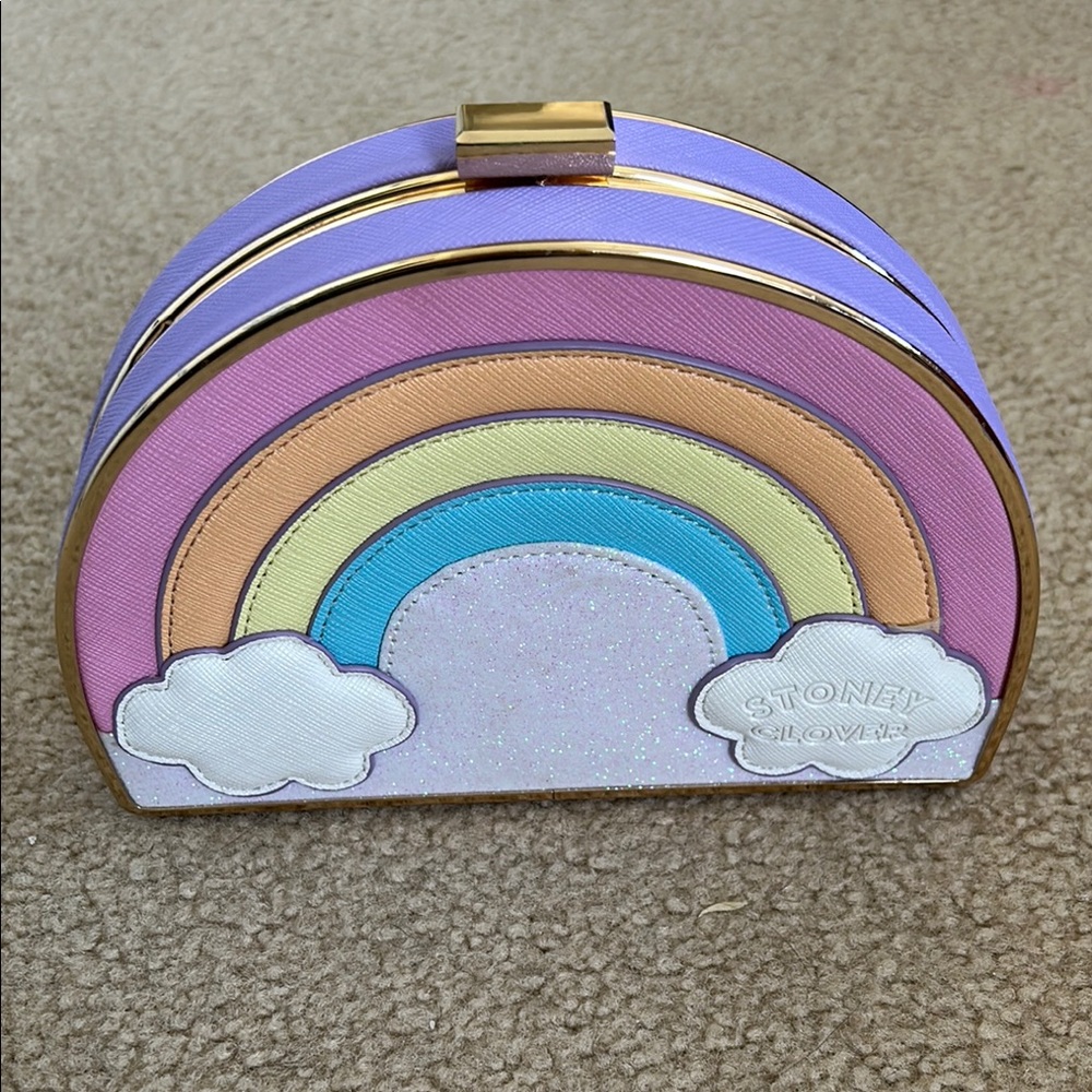 Stoney Clover Faux Lesther Rainbow Themed Clutch